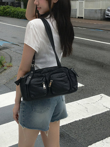 Poba Daily Pocket Baguette Shoulder Bag